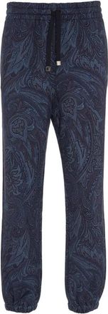 Etro Blauwe joggingbroek - Heren - Sweatpants - Blauw - 2XL - Katoen - Broeken