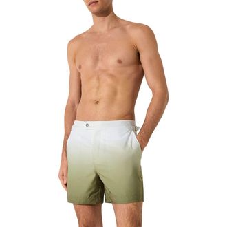 Reiss Amore Ombr&eacute; Side Adjuster Swim Trunks in Soft Sage Green at Nordstrom, Size Xx-Large
