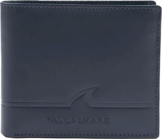Paul & Shark Portafoglio in pelle con logo goffrato - Blu