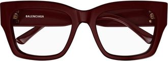 Balenciaga BB0325O004 Rectangle Full Rim Eyeglasses - Burgundy