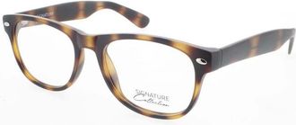 Signature Unisex Black Rectangular Eyeglass Frames S7022MatteTort52