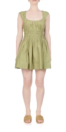 Ciao Lucia Abella Cotton Mini Dress In Khaki