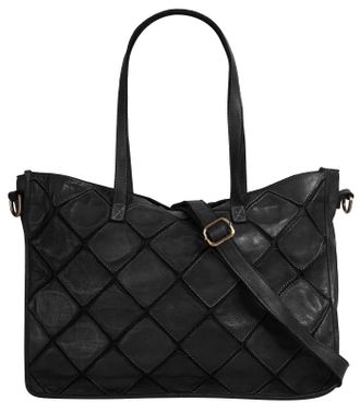 Samantha Look Shopper SAMANTHA LOOK, Damen, Gr. B/H/T: 40cm x 28cm x 10cm onesize, schwarz, Leder, Taschen Shopper, echt Leder, Made in Italy