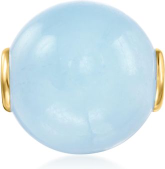 Ross-Simons Aquamarine Bead Pendant in 14kt Yellow Gold