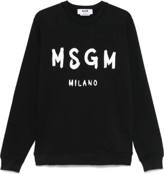 Msgm Sweatshirts, male, Black, Size: L Black Sweatshirt Classic Style Comfortable Fit