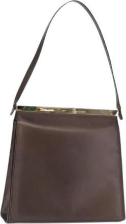Gucci Pre-owned Shoulder Bags, female, Brown, Size: ONE SIZE Pre-owned Vintage Leather Shoulder Bag