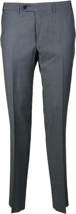 Canali Broeken, Heren, Grijs, S, Wol, Wollen Broek