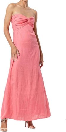 Lusana Melody Linen Maxi Dress In French Pink