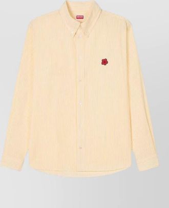 Kenzo seersucker cotton shirt boke flower embroidery