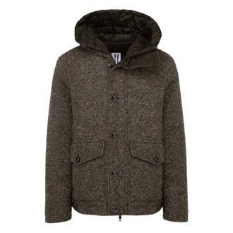 Bomboogie Cappotto corto con cappuccio in maglia a coste - - Jackets - Uomo - Marrone - 2XL