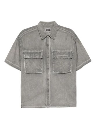 Izzue logo-embroidered shirt - Grey