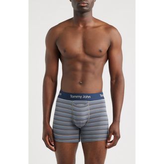 Tommy John Second Skin 4-Inch Boxer Briefs in Frost Gray Pencil Stripe at Nordstrom, Size X-Large
