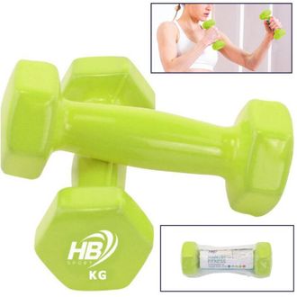 Trade Shop Trade Shop - Manubrio Singolo Pesi In Vinile Allenamento Esercizi Casa Palestra Workout Fit - Verde -4 Kg