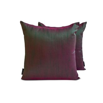 OEM Fundas De Almohada Decorativas Homecentric De 40,6 Cm X 40,6 Cm, Paquete De 2, Verde Y Magenta, Fundas De Almohada De Seda Lisa, Adecuadas Para Sof&aacute;s,