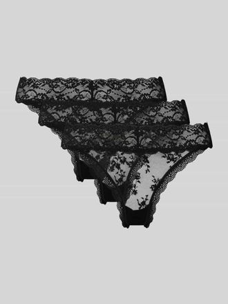 Dorina String aus Spitze Modell LANA LACE im 3er-Pack in Black, Gr&ouml;&szlig;e XS