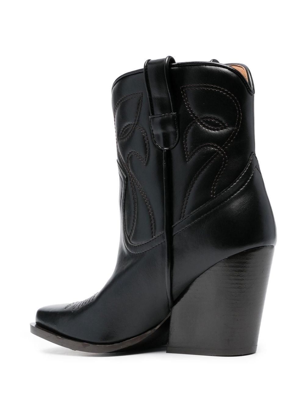 Santiags En Simili Cuir Avec Surpiqûres Décoratives - Zip Intérieur - Style Western - Taille Unique