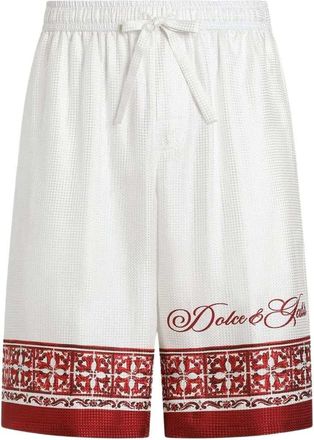 Dolce & Gabbana Vanity bermudashort van jacquardkeperstof met een Majolica-print