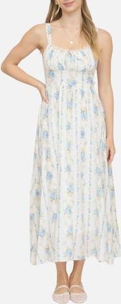 Blu Pepper Floral Print Sleeveless Maxi Dress in Blue Multi at Nordstrom Rack, Size Medium