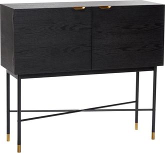 Hübsch Kommode mit 2 Fächern, schwarz / Messing