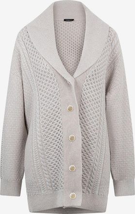 Fabiana Filippi Glitzernder Zoprstrickmantel mit Schalkragen