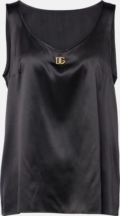 Dolce & Gabbana Top DG in raso di misto seta