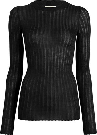 Khaite Top Elm a maniche lunghe - Nero