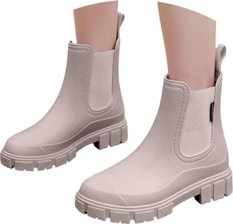 Generic Ankle Rubber Wellies Women Short Wellies Women Garden Shoes Welly Boots Non Slip Detachable With Cotton Inside Rain Boots