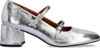 Vagabond Adison metallic leren pumps met dubbele gesp - Zilver