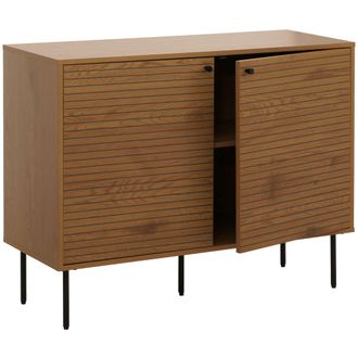 Hhg Aparador Hhg 288, C&oacute;moda Mueble Aparador, Estilo Escandinavo Metal Madera Melamina Mvg 86x110x40cm, Natural