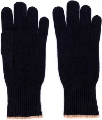 Brunello Cucinelli Accessoires, unisex, Blauw, M, Kasjmier, Cashmere Gebreide Handschoenen