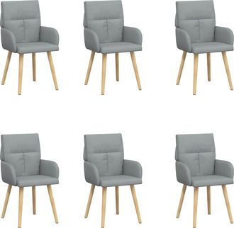 vidaXL Sillas De Comedor 6 Uds. Tela Gris Claro 60 X 56 X 96 Cm Vidaxl