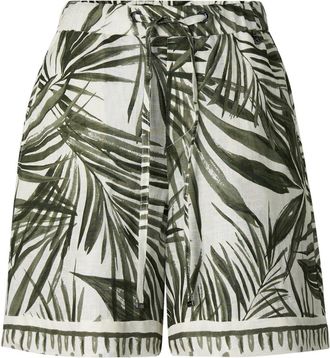 Bogner Carmel linen Bermuda shorts for women - Olive green/cream - 34