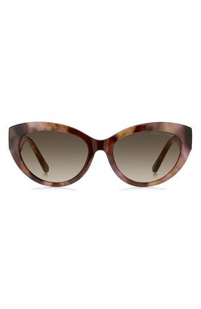 Marc Jacobs 54mm Cat Eye Sunglasses in Brown Pink Havana/Brown at Nordstrom