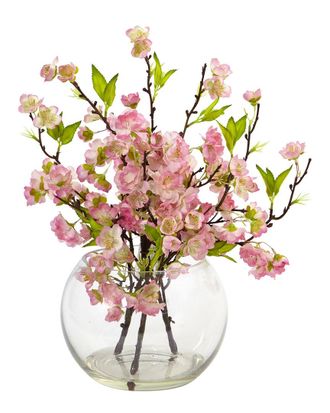 Nearly Natural Cherry Blossom In Large Vase