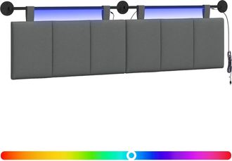 vidaXL Cabecero Colgante Con Luz Led Gris Oscuro Tela Vidaxl