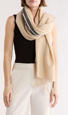 Vince Camuto Feather Soft Pin Border Scarf in Natural at Nordstrom Rack