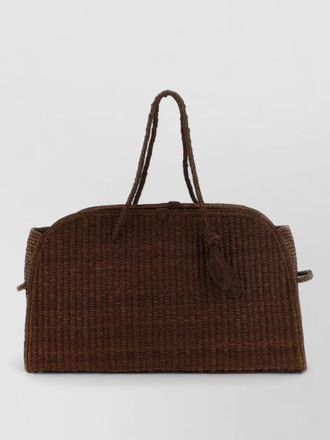 Jacquemus grand raphia shopping bag rectangular top handles