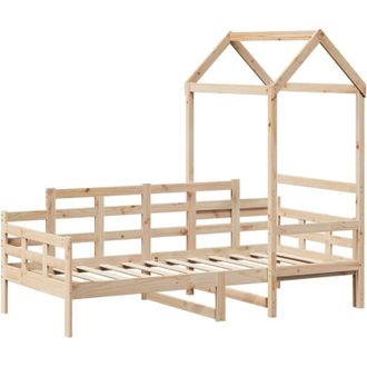 vidaXL Sof&aacute; Cama Con Techo De Madera Maciza De Pino 80x200 Cm Vidaxl