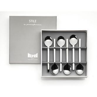 Mepra Stile By Pininfarina Espresso Spoon Set - 6 Pieces in Silver at Nordstrom