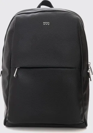 HUGO BOSS Leather Backpack with Adjustable Shoulder Straps and Contrast Logo