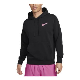 Nike Sportswear Pullover French Terry Hoodie Black Pinksicle FZ5201-010