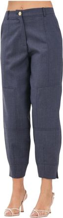 Pinko Cropped Broeken - Dames - Vrijetijds broeken - Blauw - L - Broeken