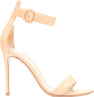 Gianvito Rossi nude leather adjustable round buckle strappy high sandals
