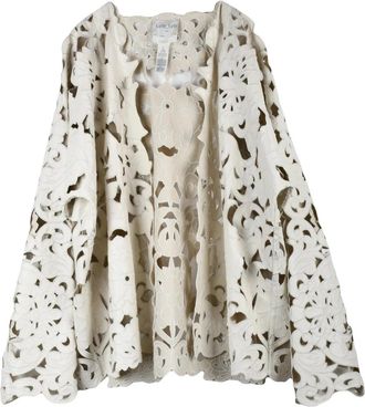 Forte_Forte Light Grey Perforated Polyurethane Viscose Jacket