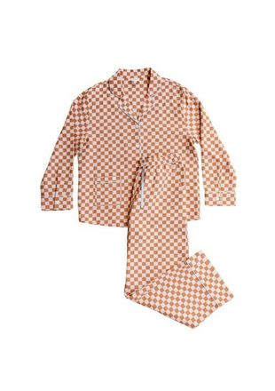 TBCo Cotton Long Sleeve Pajamas in Honey Checkerboard at Nordstrom, Size Xx-Large