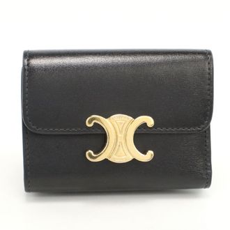 Celine Black Leather Wallet (Tri-Fold) (Pre-Owned)