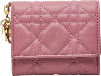 Dior Pink Leather Wallet (Tri-Fold) (Pre-Owned)