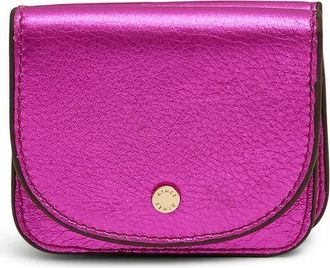 Aim&eacute;e Pucker Up Leather Wallet in Metallic Sangria at Nordstrom