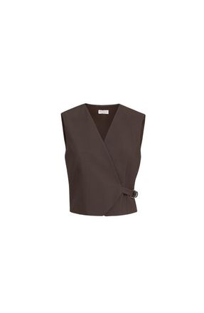 Brunello Cucinelli Tropical Luxury wool vest in Cocoa at Nordstrom, Size 4X-Large Eu