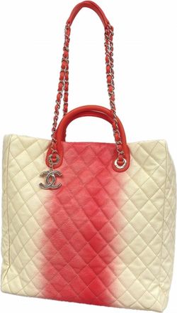 Chanel Ivory Pink Grained Calfskin Tote Bag (Pre-Owned)